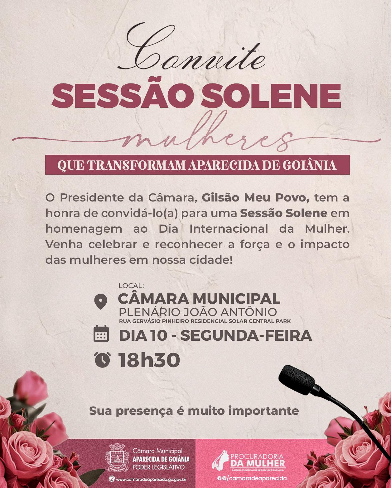 Legislativo Municipal promove Sessão Solene em homenagem ao Dia Internacional da Mulher